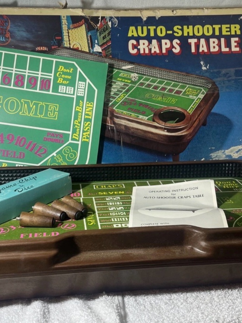 Vintage Waco Auto Shooter Craps Table Automatic Dice Roller 21" Size with Box